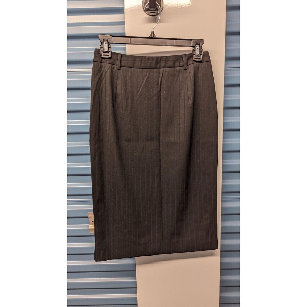 M MISSONI Size 6 Skirt Shimmery Pinstripe Classic Pencil Straight Back Slit